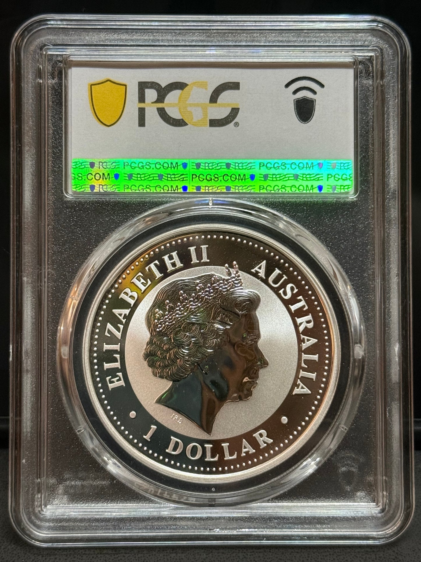 2006年澳洲-第一代狗年彩色一安士銀幣 PCGS MS69