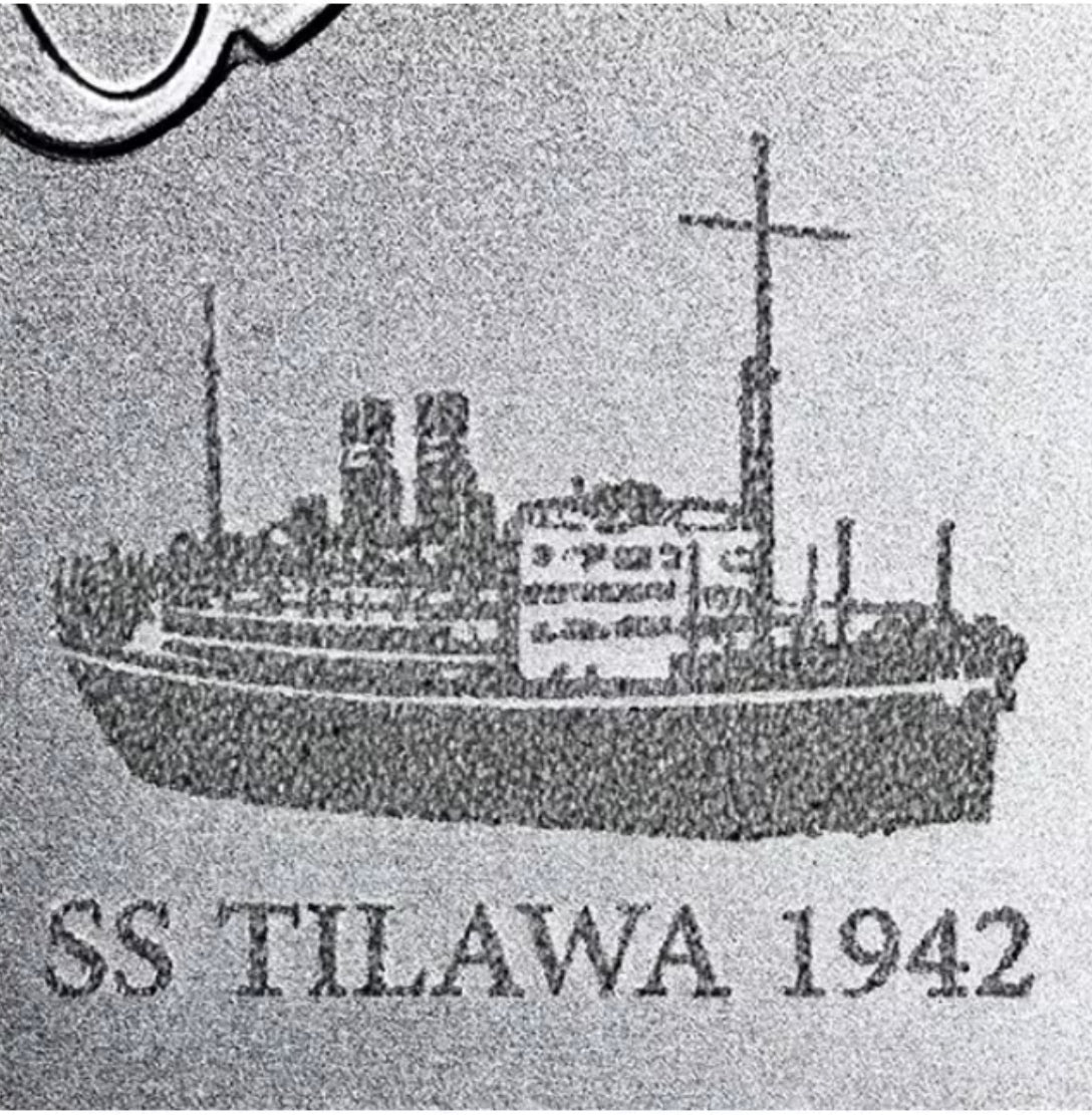 2025年南非富格林999銀幣1安士(1942蒂拉瓦號加鑄版)