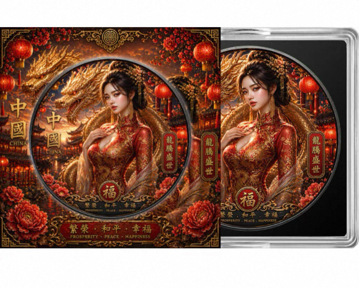 意大利2026年發行 《國家美人-中國金龍紅袍女神》