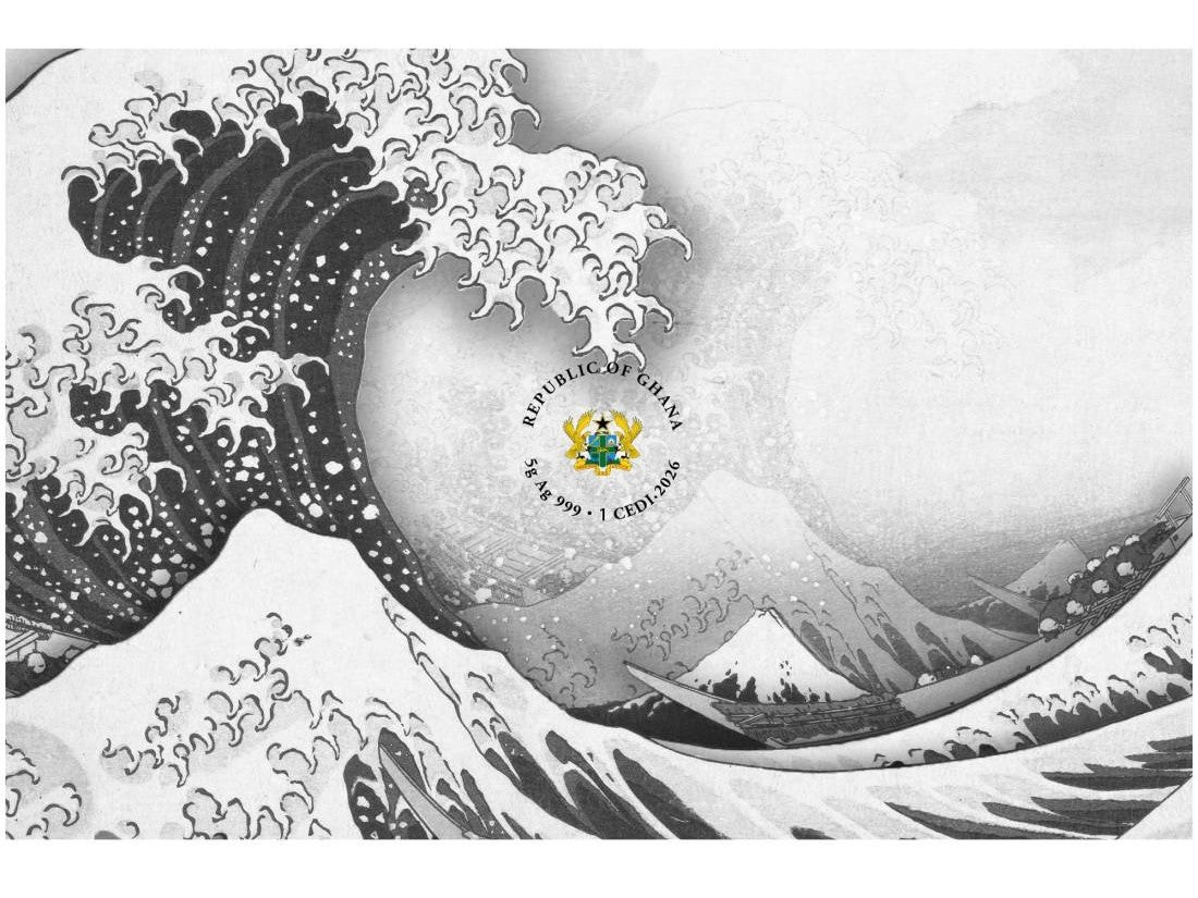 2026 加納 神奈川衝浪裡 5克銀幣 1 Cedi
