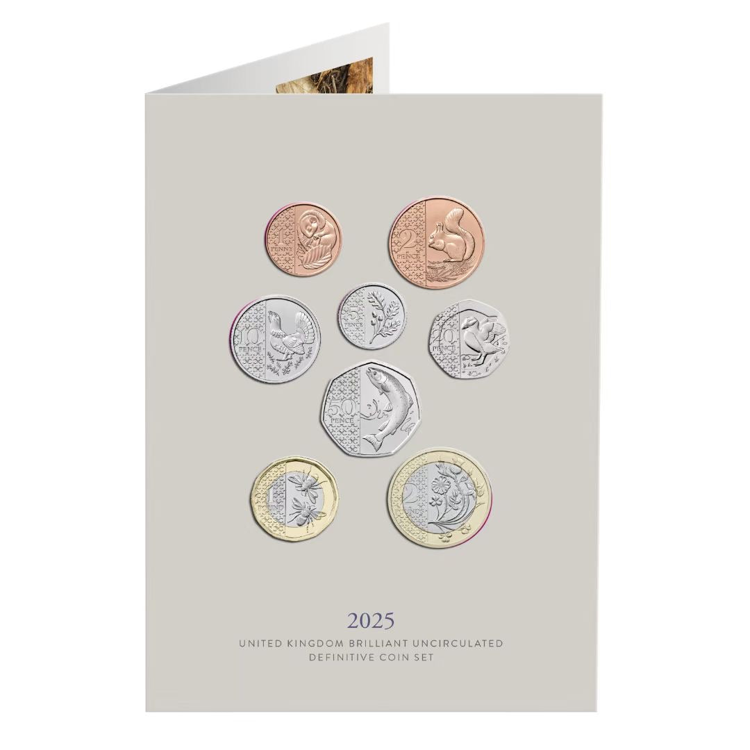 2025年英國發行3.88英鎊銅鎳合金紀念套幣卡裝