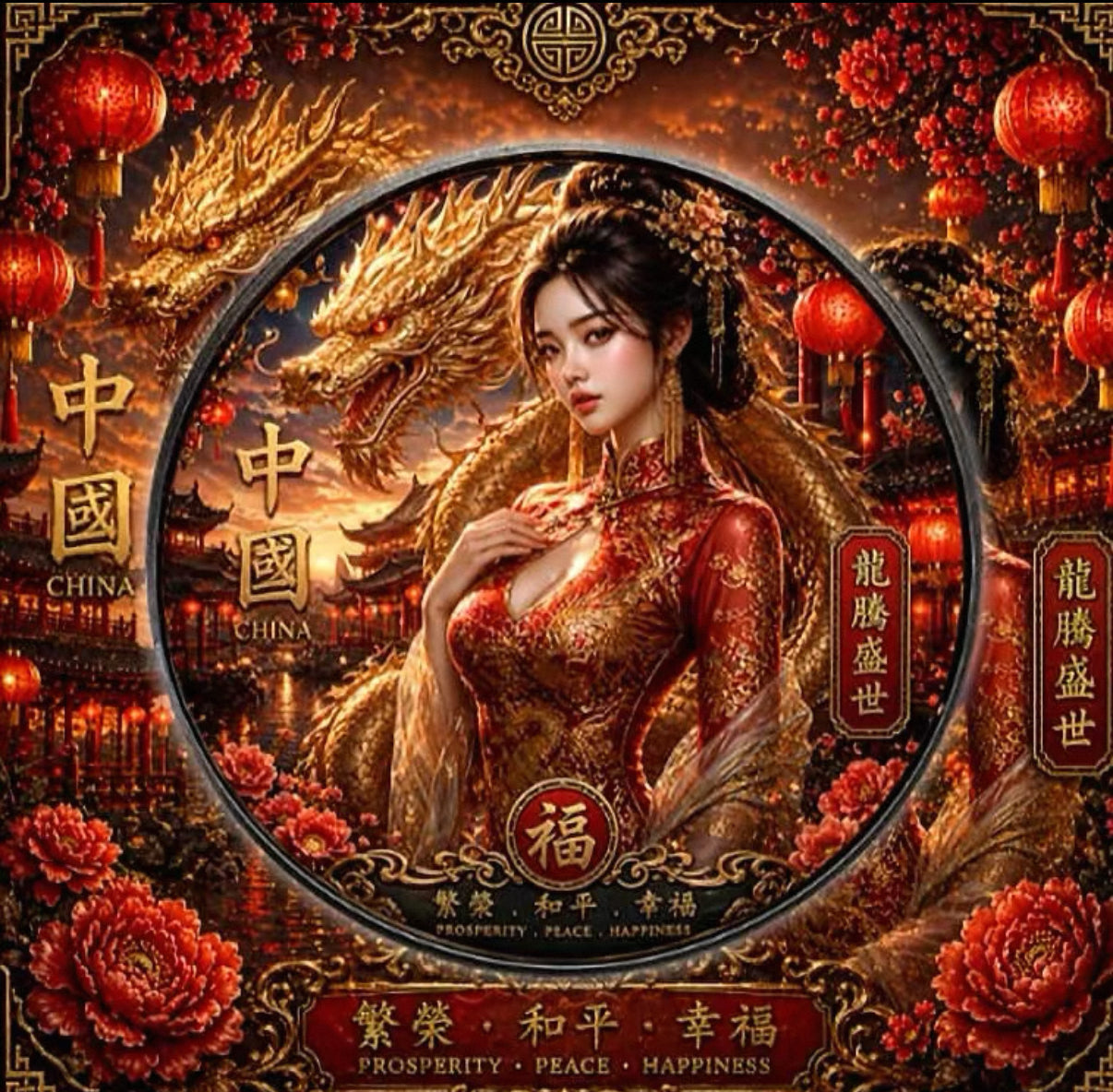 意大利2026年發行 《國家美人-中國金龍紅袍女神》