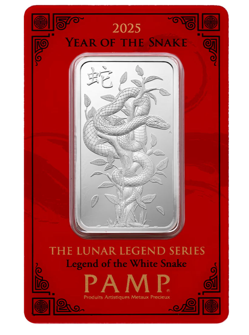 2025 瑞士PAMP 農曆生肖蛇年 .999 銀條
