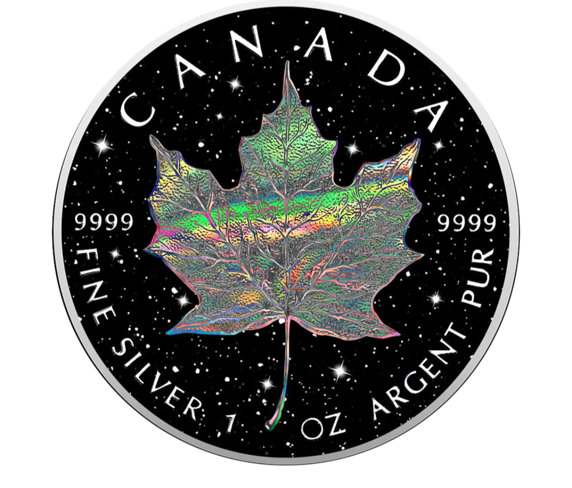 2025年閃耀星空版加拿大楓葉9999 一安士銀幣