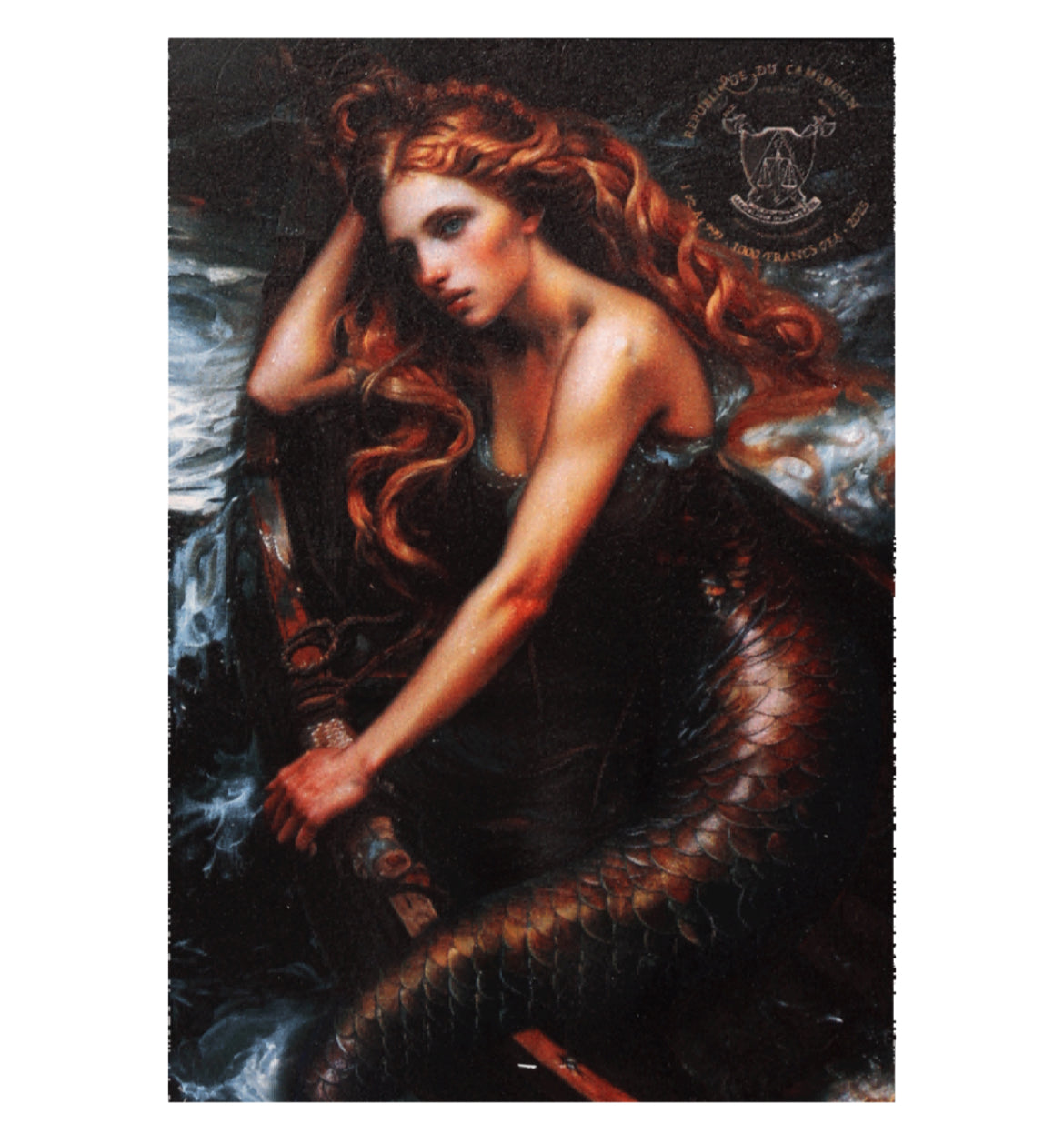 2025喀麥隆發行 
世界名畫 畫家Frederic 
Leighton《The Fisherman and the Syren》1安土銀幣