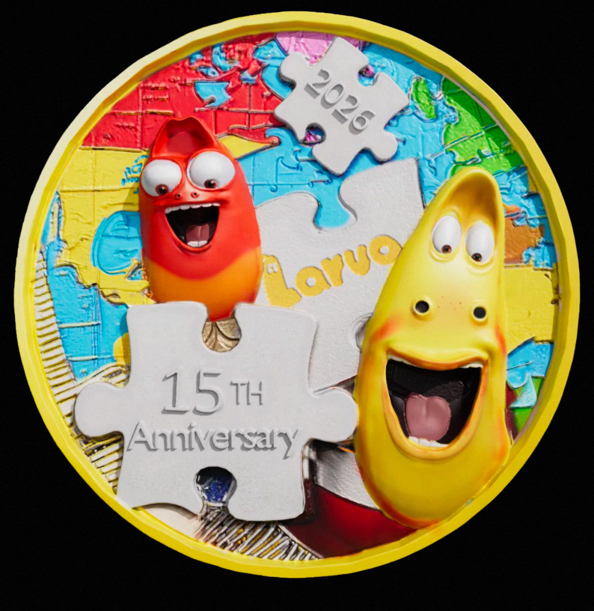 2026年《LARVA》首播15週年
加厚雙面超高浮雕彩色光感變色夜光紀念銅章