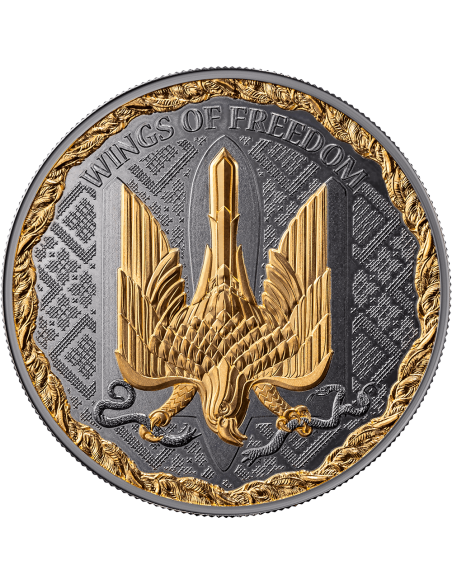 2025年自由之翼1安士加密貨幣黑精鑄銀幣