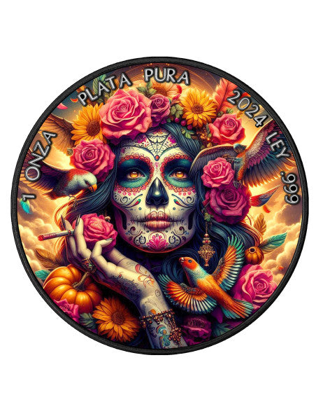 《死亡女神Santa Muerte》一安士黑色釕化999銀幣