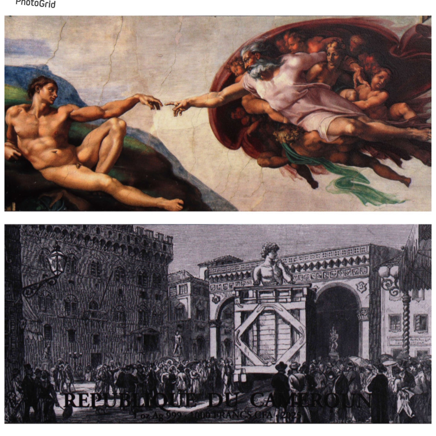 2025喀麥隆發行 
米開朗基羅最具畫作之一
《Creation of Adam》