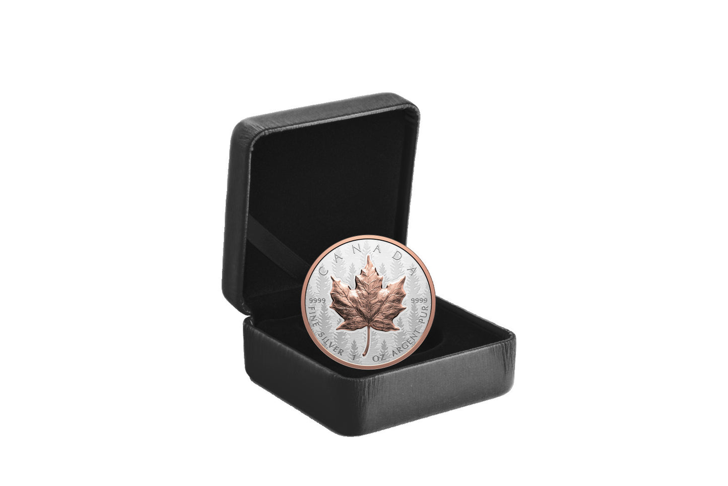 2025年加拿大發行
楓葉20加元鍍玫瑰金高浮雕紀念一安士銀幣