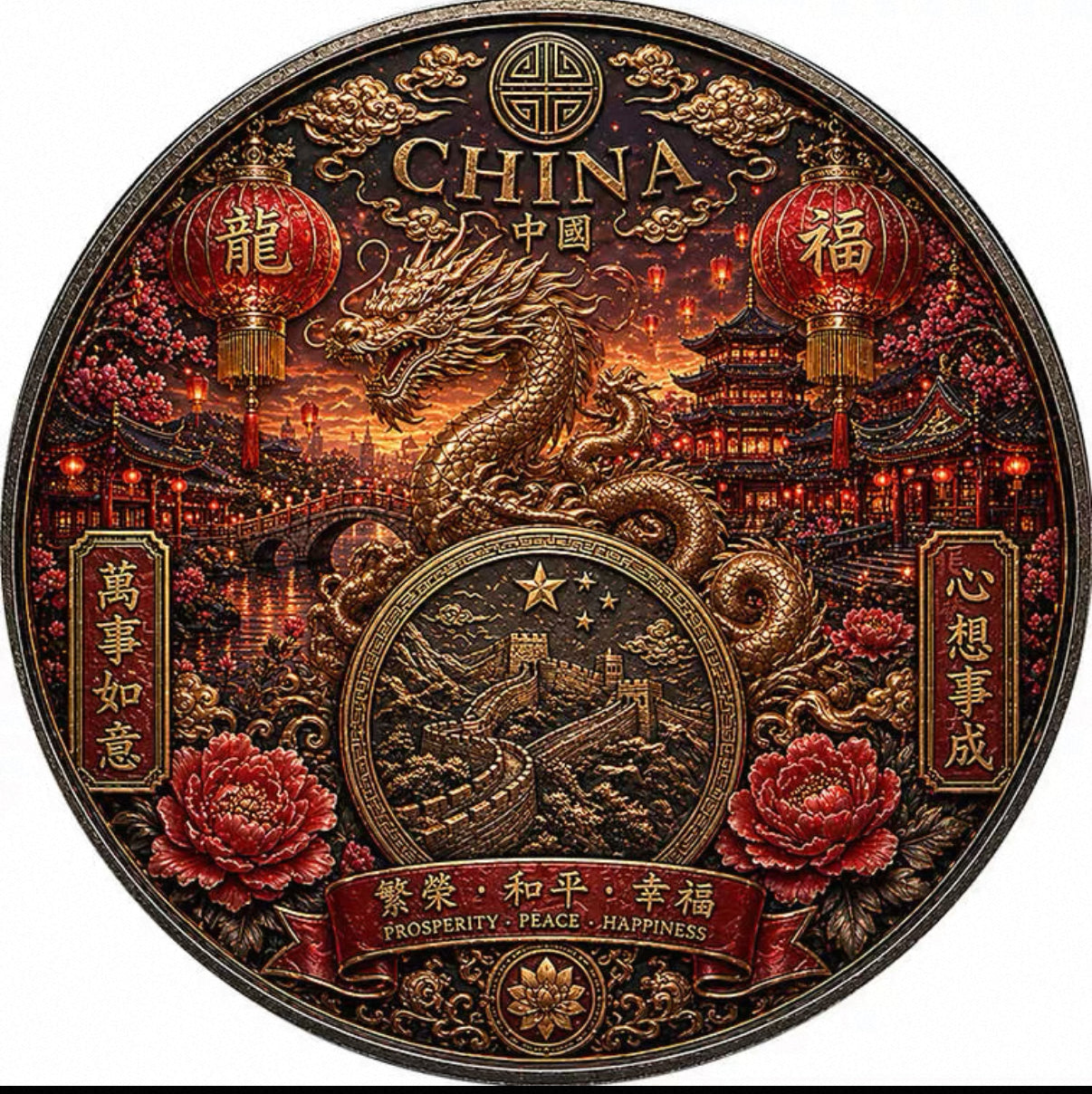 意大利2026年發行 《國家美人-中國金龍紅袍女神》