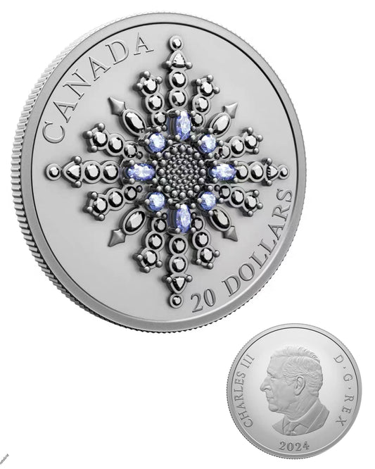 加拿大2024年
皇冠珠寶系列
加拿大藍寶石銀禧雪花胸針銀幣