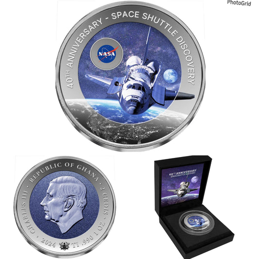 2024年加納發行
DISCOVERY SPACE SHUTTLE 40周年太空紀念幣一安士鈦金屬幣