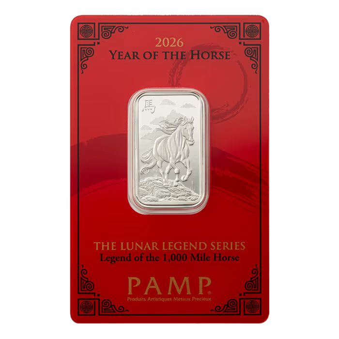 2026 瑞士PAMP 農曆生肖系列 - 千里馬傳說 .999類精鑄銀條 10克
