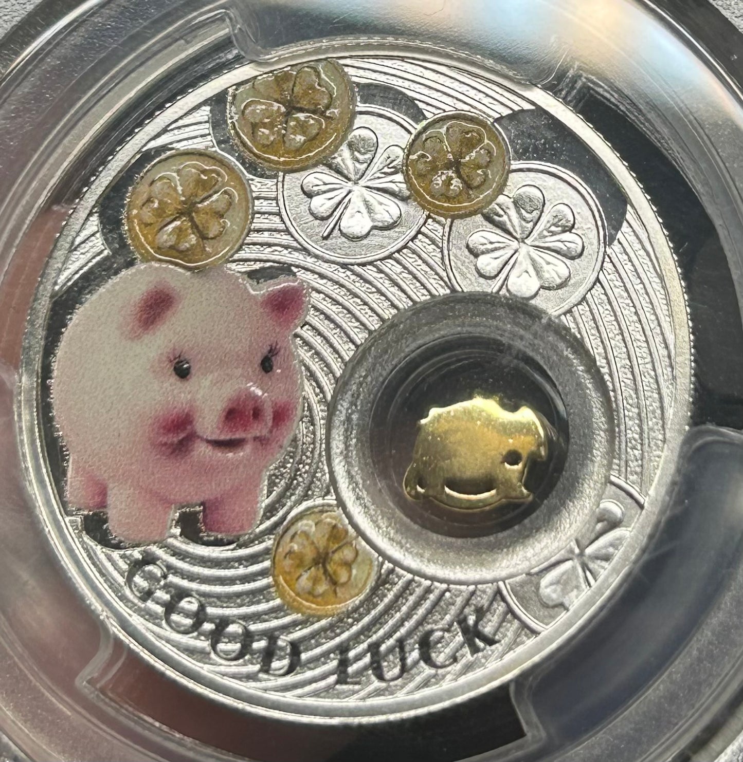 2014年紐埃發行 幸運豬仔14.4克銀幣PCGS PR69
