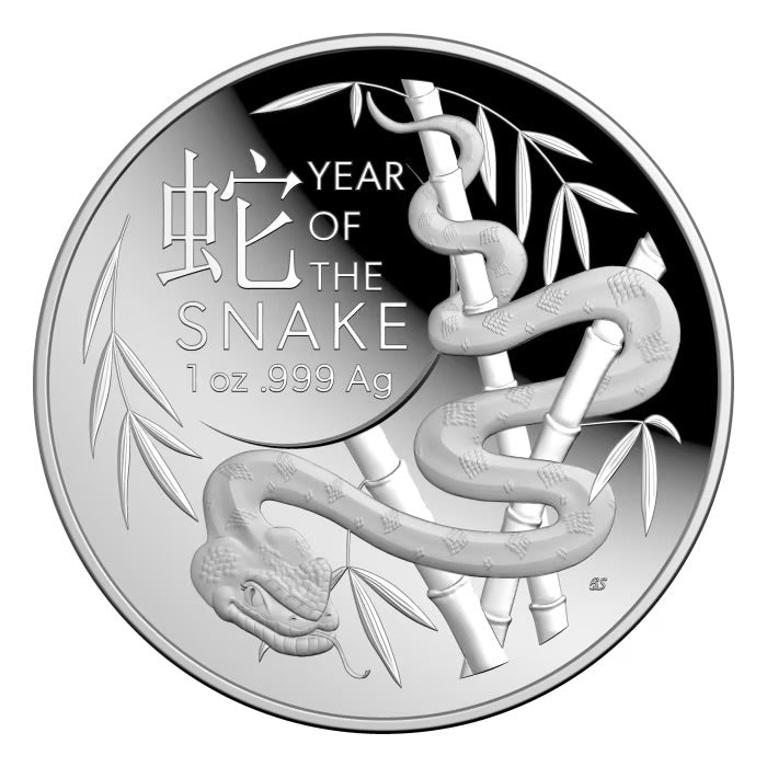 2025 澳洲農曆生肖系列 - 蛇年 .999 拱形精鑄銀幣 1安士