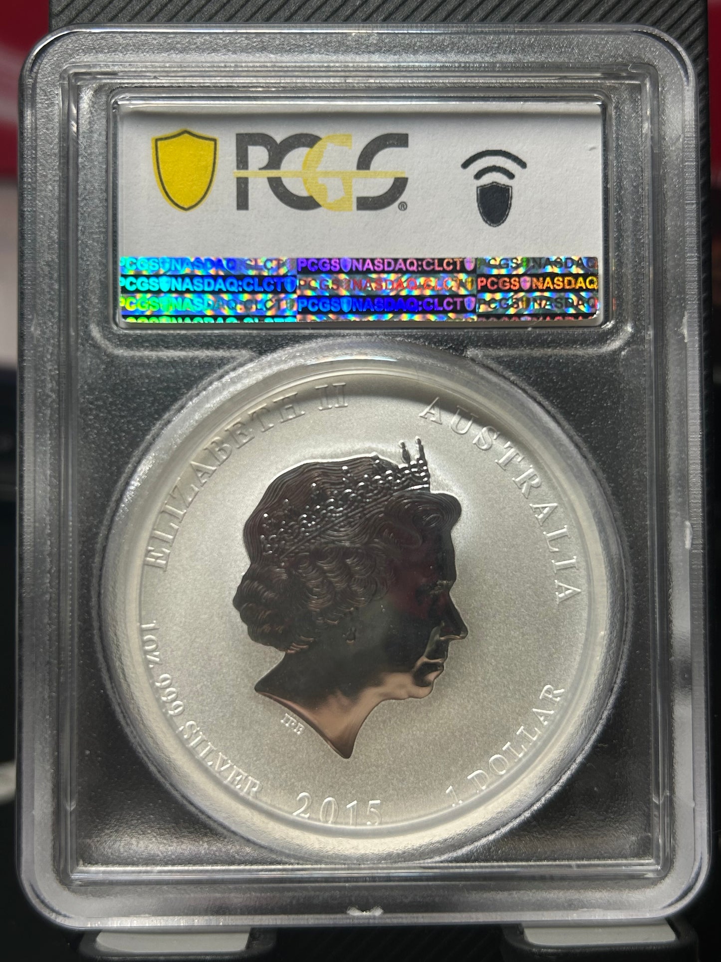 2015年澳洲發行彩色羊年生肖一安士銀幣 PCGS MS69
