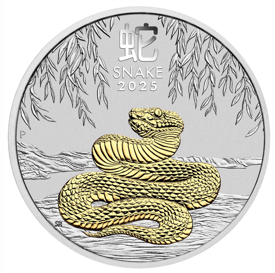 2025 澳洲農曆生肖系列 III - 
蛇年 .9999 鍍金銀幣 1oz