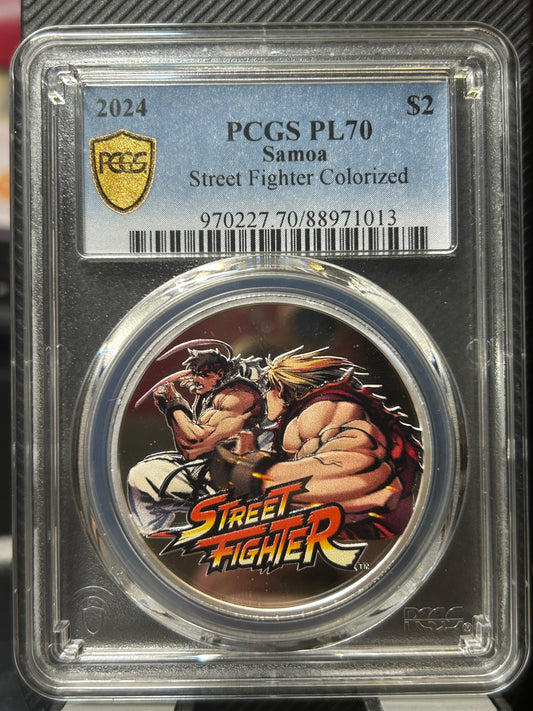 2024年薩摩亞發行街霸精鑄一安士銀幣 PCGS PL70