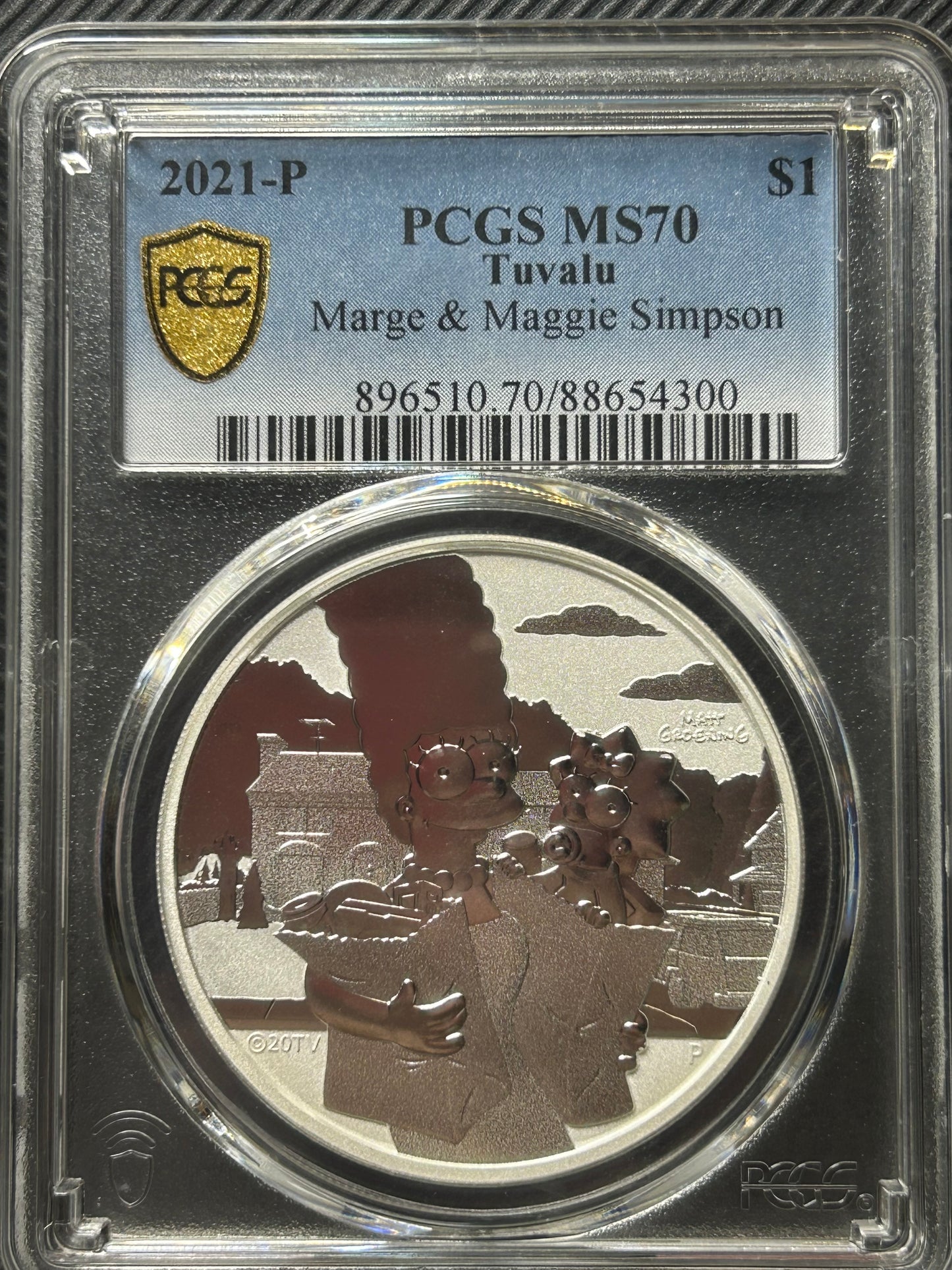 2021年圖瓦盧《阿森一族》一安士銀幣 PCGS 70