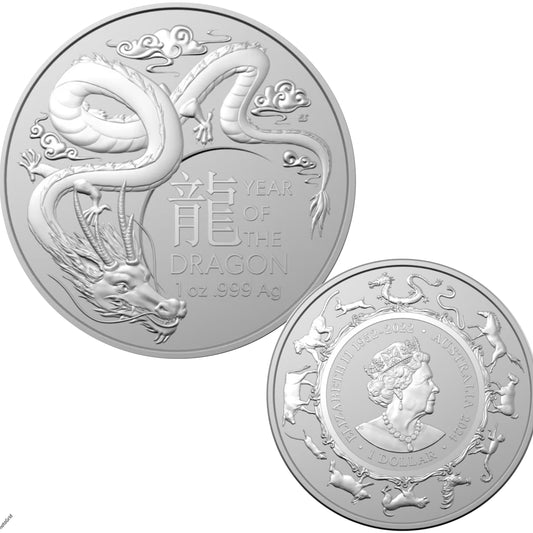 2024 澳洲農曆生肖系列 
龍年.999銀幣 普鑄1安士🐉