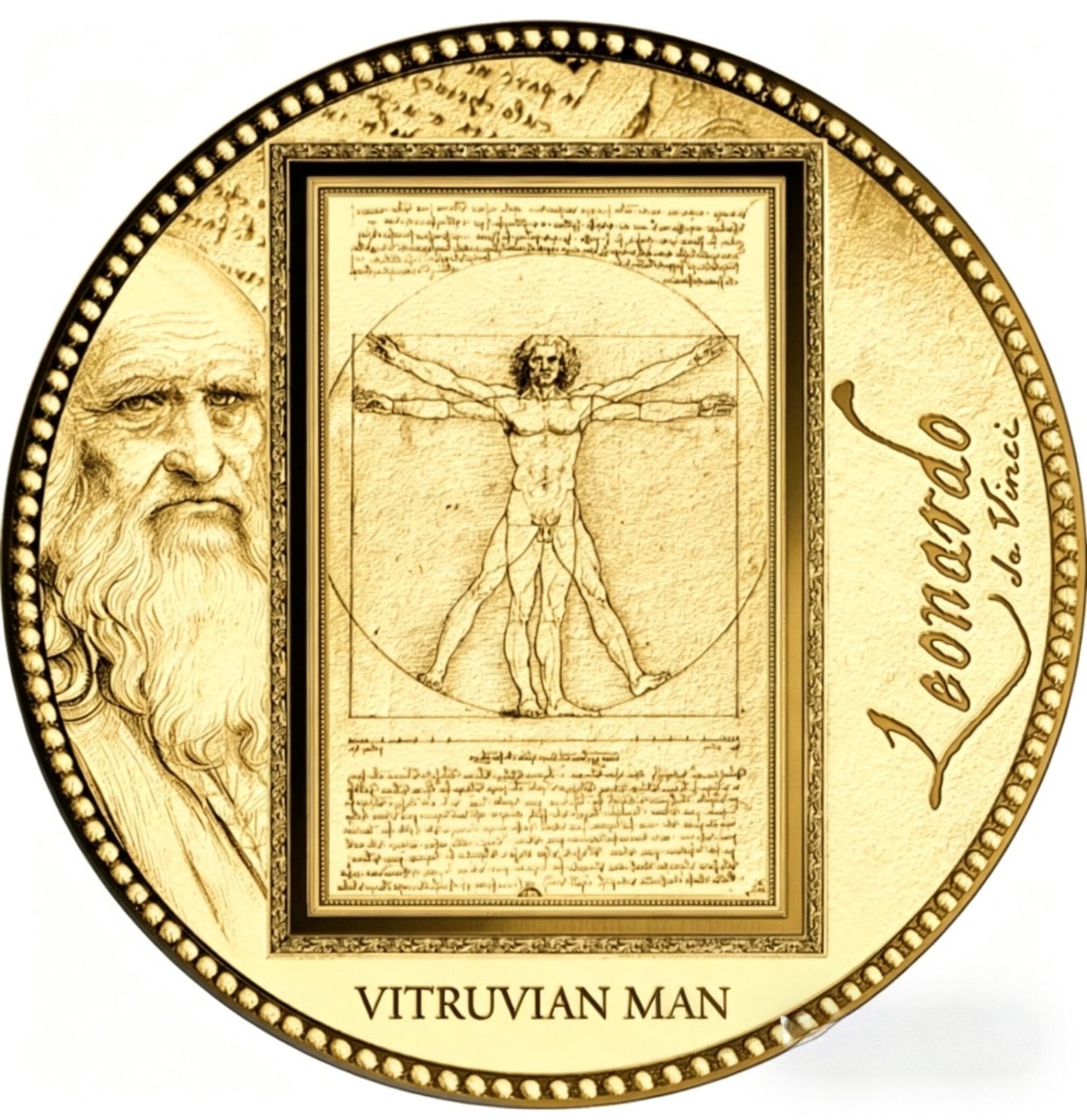 加彭Gabon發行<達文西-VITRUVAN MAN維特魯威人>金幣