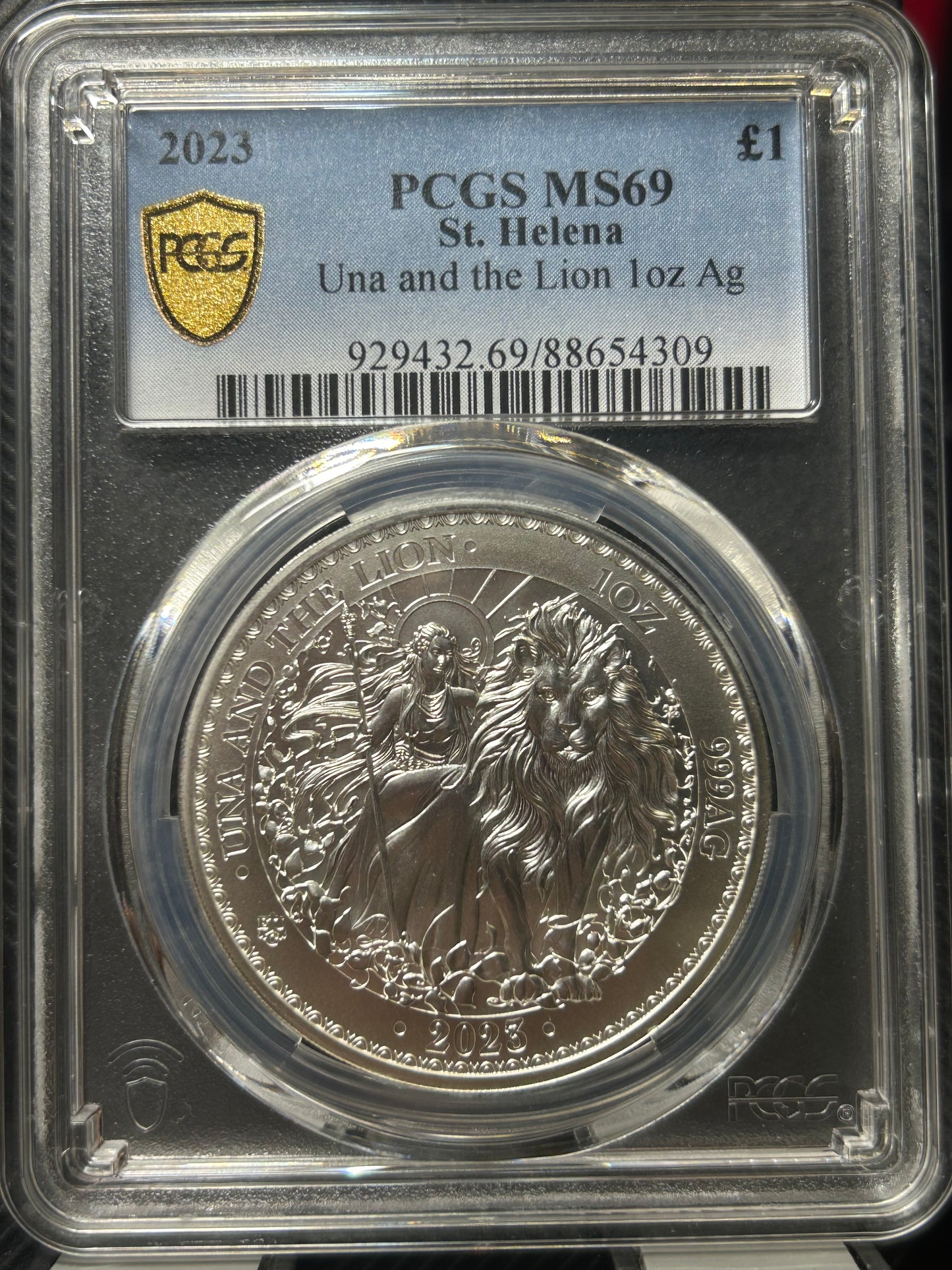 2023年英國《尤娜與獅子》一安銀幣 PCGS MS69