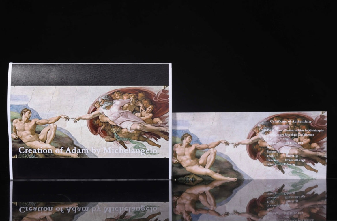 2025喀麥隆發行 
米開朗基羅最具畫作之一
《Creation of Adam》