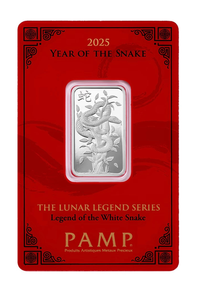 2025 瑞士PAMP 農曆生肖蛇年 .999 銀條