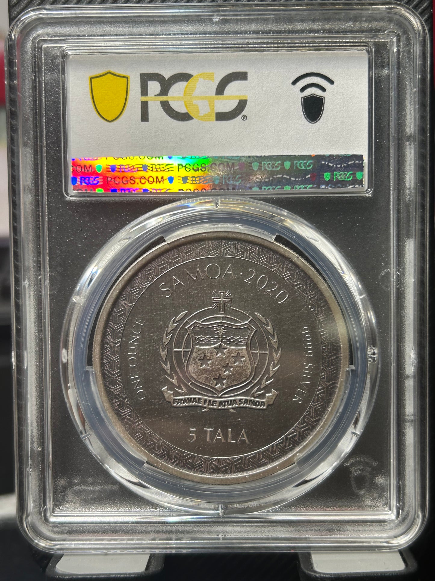 2020年薩摩亞 《桃太郎戰勝惡鬼》一安士仿古銀幣 PCGS MS69