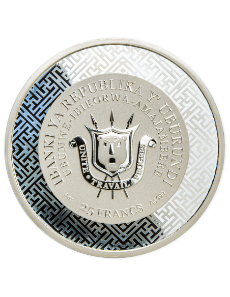 Burundi 2026年馬年生肖二安士精鑄鍍金鑲玉銀幣