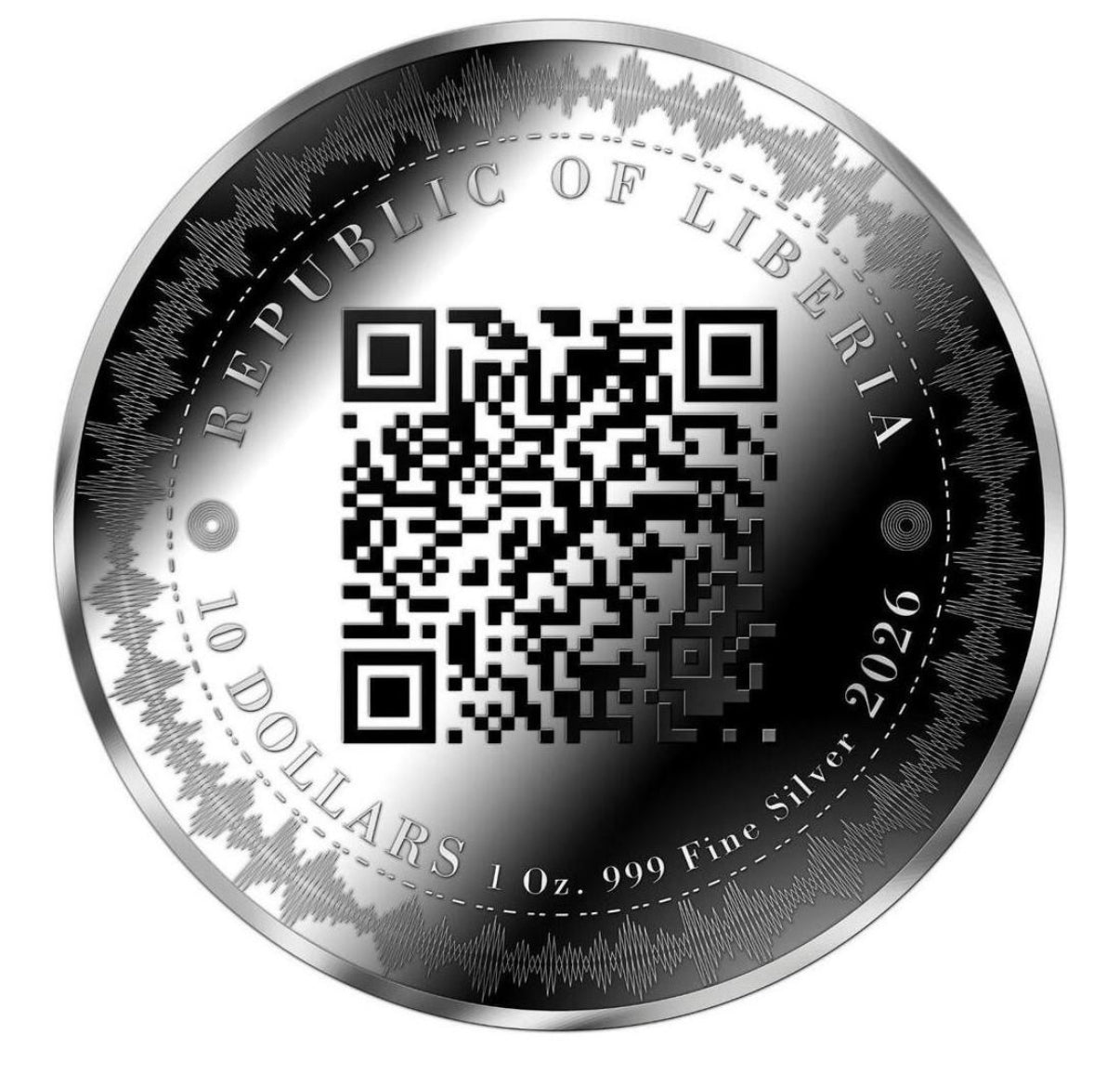 2026年賴比瑞亞發行
人類的第一步月球999一安士精鑄銀幣