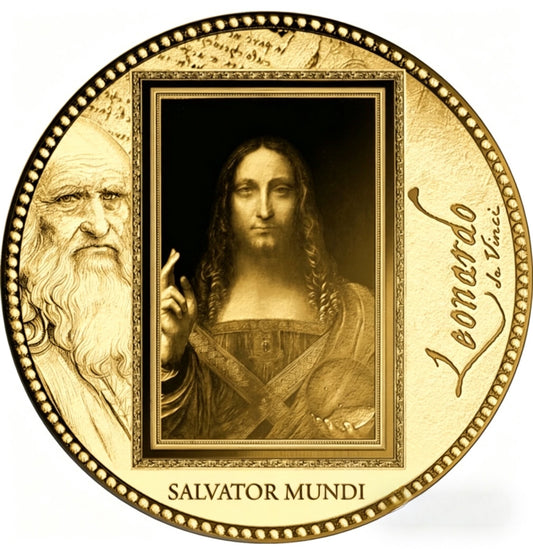 加彭Gabon發行<達文西-救世主>金幣