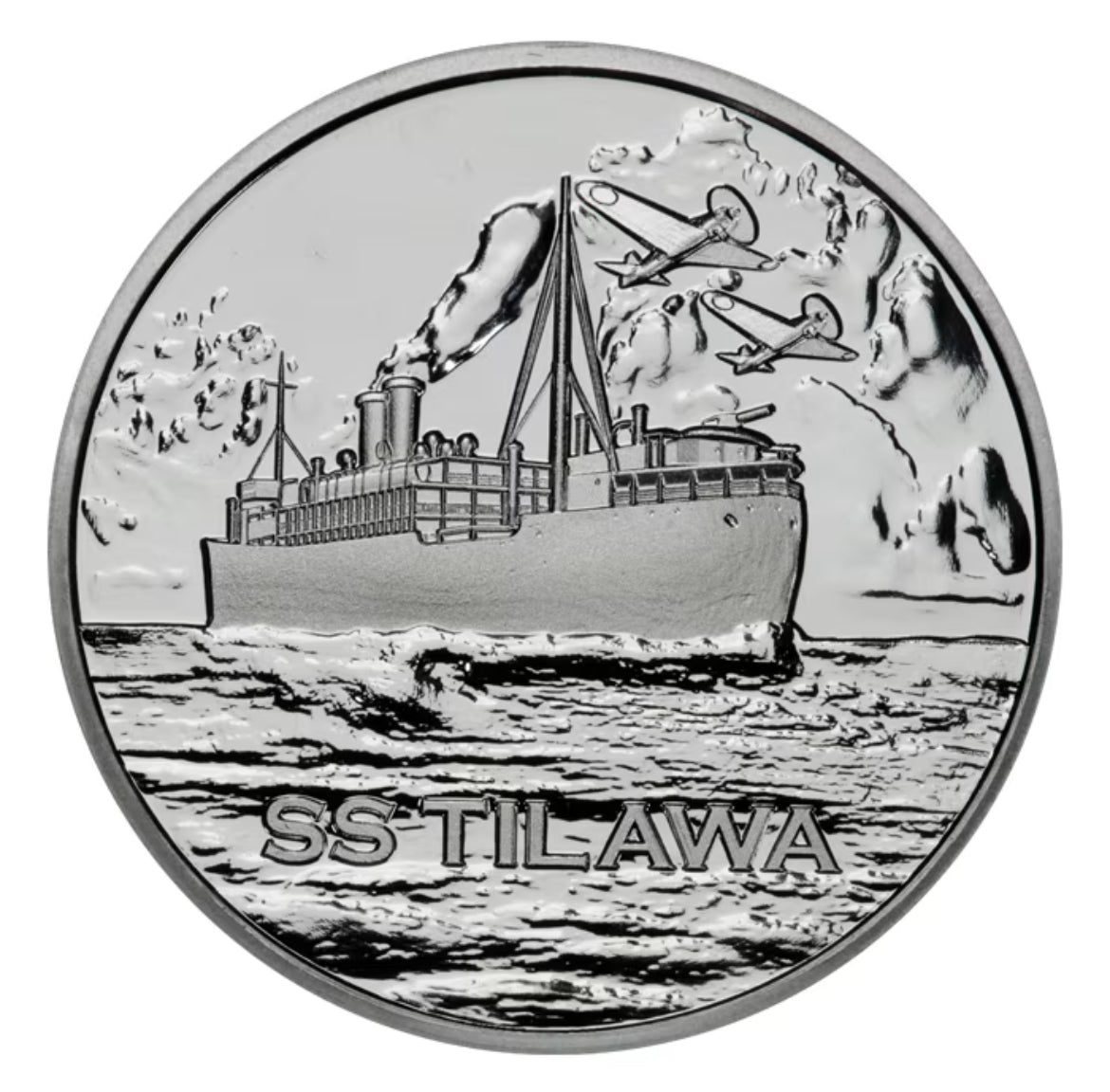 二戰時期沉沒的「蒂拉瓦號」（S.S. Tilawa）紀念銀章