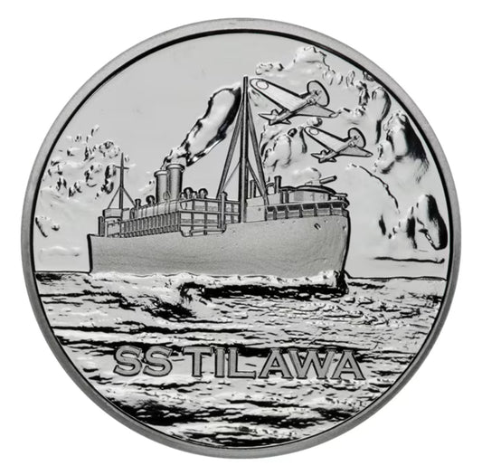 二戰時期沉沒的「蒂拉瓦號」（S.S. Tilawa）紀念銀章
