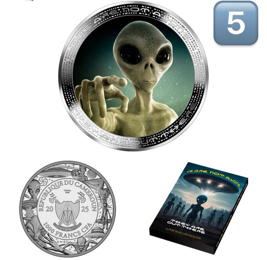 喀麥隆 2025 發行
《外星人系列 -we are not alone 》
1安士999精鑄彩色1000法郎銀幣5️⃣
