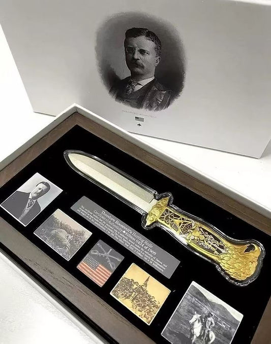 《THEODORE ROOSEVELT'S HUNTING KNIFE 》 《西奧多·羅斯福的狩獵刀》 2安士銀幣5美元薩摩亞2025